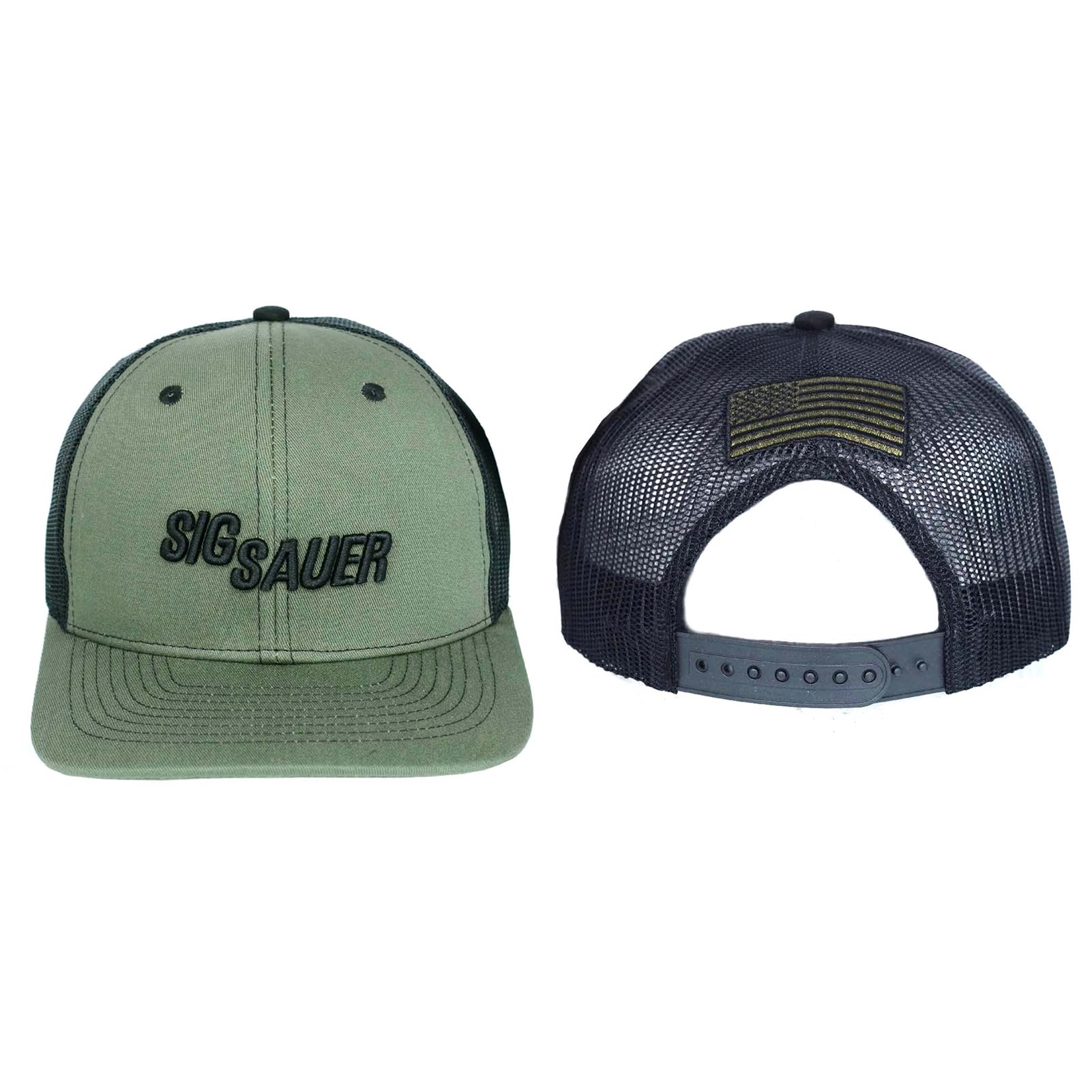 Sig Sauer Unisex 3D Logo Adjustable Breathable Mesh Panels Casual Sports Outdoor Shooting Hunting Military Green Trucker Hat - Image 3