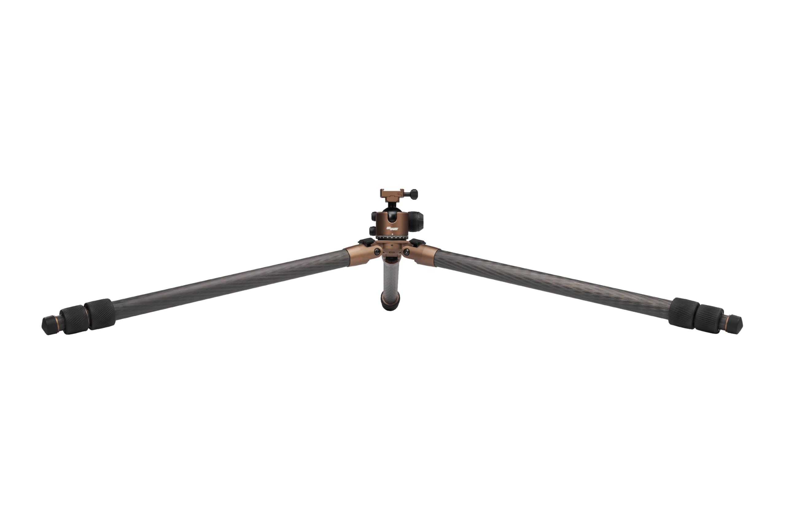 SIG SAUER Zulu-DMR Carbon Tripod Kit – Precision Shooting Tripod w/ARCA-Swiss Dual-Tension Ball Head, 3-Section Carbon Fiber Legs, 69in Max Height, 55lb Load Capacity, FDE - Image 4